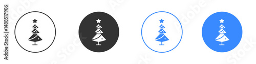 Christmas tree icon editable flat vector illustration concept.