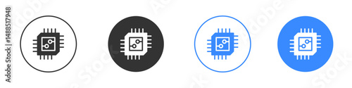 Chip icon editable flat vector illustration concept.