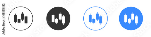 Chart candlestick icon editable flat vector illustration concept.