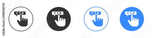 CTR icon editable flat vector illustration concept.
