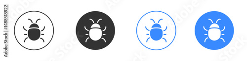Bug icon editable flat vector illustration concept.