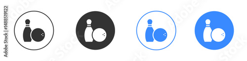 Bowling icon editable flat vector illustration concept.