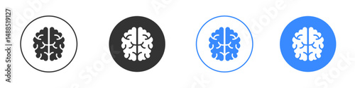 Brain icon editable flat vector illustration concept.