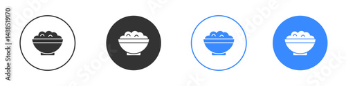 Bowl rice icon editable flat vector illustration concept.