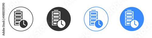 Battery life icon editable flat vector illustration concept.