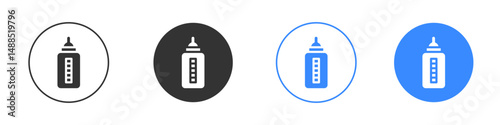 Baby milk bottle icon editable flat vector illustration concept.