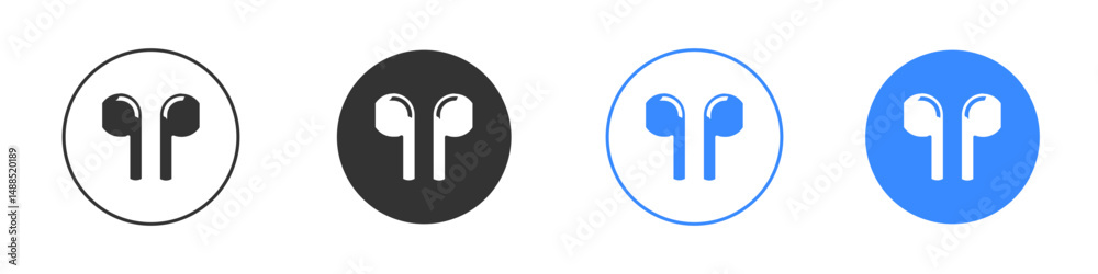 Air pods icon editable flat vector illustration concept. Air pods icon editable flat vector illustration concept.