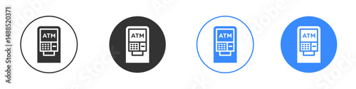 Atm icon editable flat vector illustration concept.