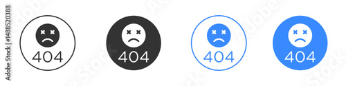 404 Error icon editable flat vector illustration concept.
