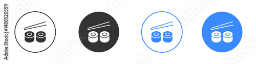 Sushi icon editable flat vector illustration concept.