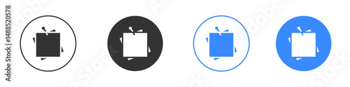 Sticky note icon editable flat vector illustration concept.