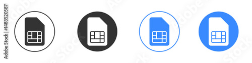 Sim card icon editable flat vector illustration concept.