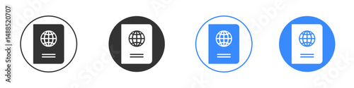 Passport icon editable flat vector illustration concept.