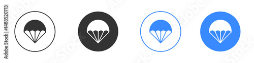 Parachute icon editable flat vector illustration concept.
