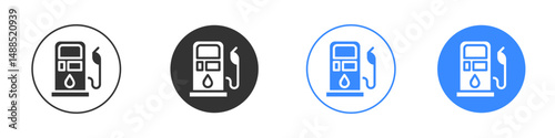 Gas station icon editable flat vector illustration concept.