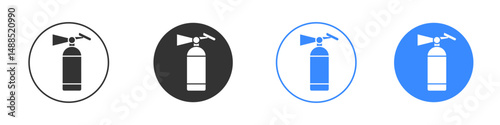Fire extinguisher icon editable flat vector illustration concept.