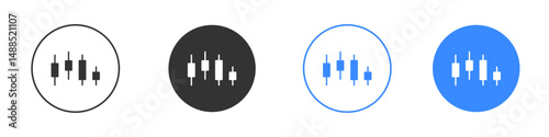 Chart candlestick icon editable flat vector illustration concept.