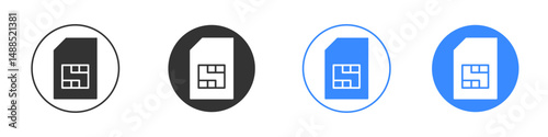 Sim card icon editable flat vector illustration concept.