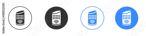 Smart speaker icon editable flat vector illustration concept.