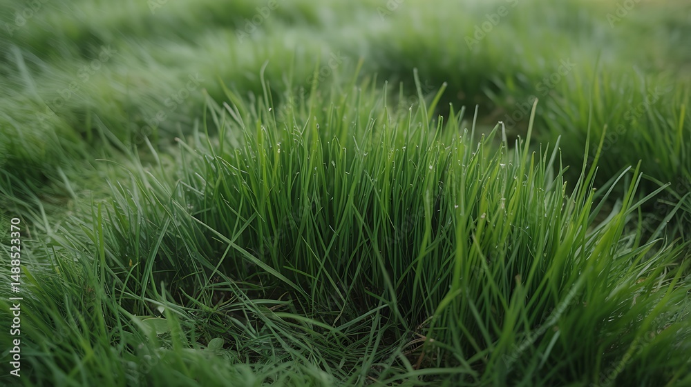 Obraz premium Lush green grass close up shows growth and natural beauty in springtime