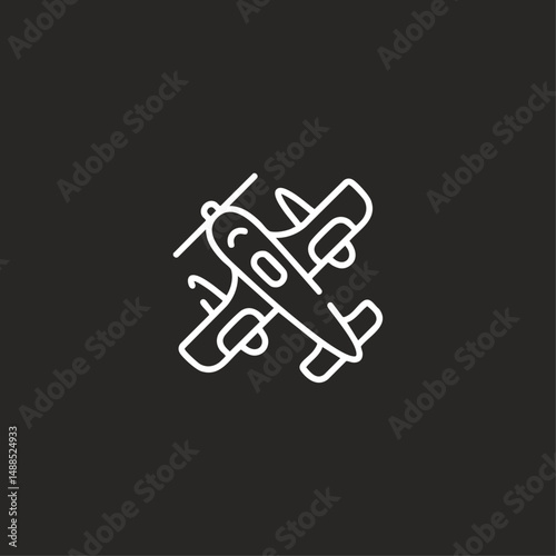 Airplane icon logo flat vector design