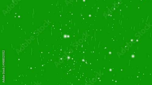 Loop snow animation and motion graphics big and small snowflakes and falling snow, snow, motion, snow motion with green background
