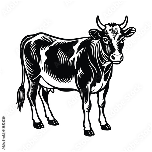 black and white cow