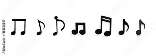 Music notes icon set, Music notes symbol, vector illustration