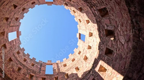 keep tower of the medieval castle of Vilafamés, comarca of Plana Alta, province of Castellón, Valencian Community, Spain