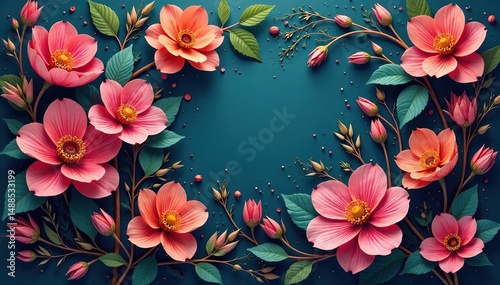 Subtle, organic floral motif creates intricate, flowing background , retro, beauty