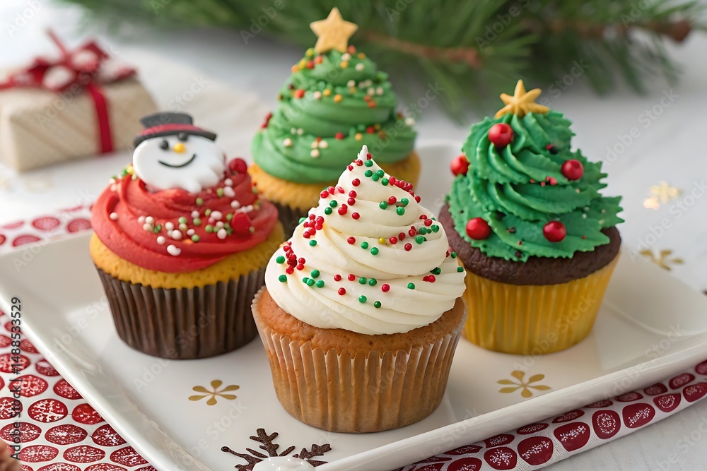 christmas cupcake with christmas tree christmas cupcake with christmas tree
