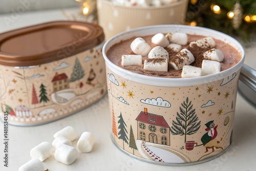 cup of chocolate coco mix decoration