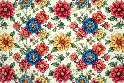 Intricate floral design, repeating seamlessly , bloom, repeat