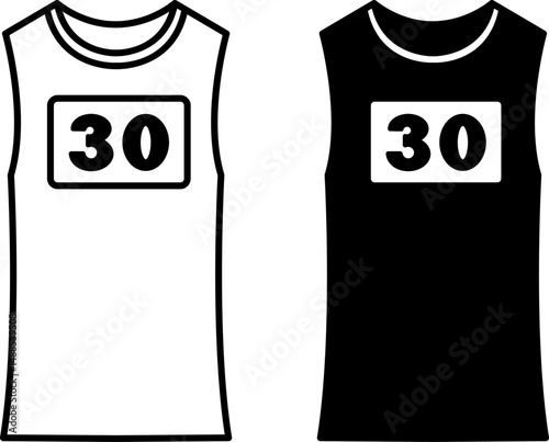 Running Shirt Icons. Black and White Vector Illustration. Sportswear. Running Concept
