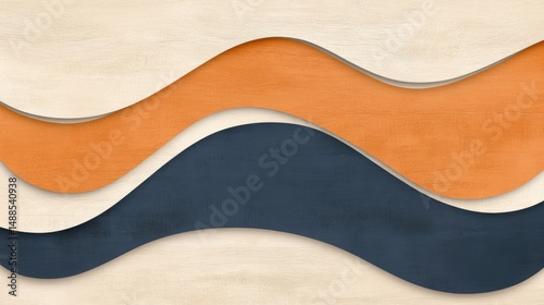 Wallpaper Mural Abstract layered design with wavy shapes and soft colors. Torontodigital.ca