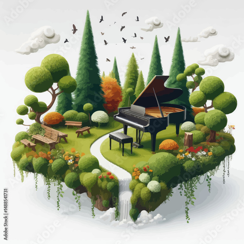 Vector file of piano design theme in