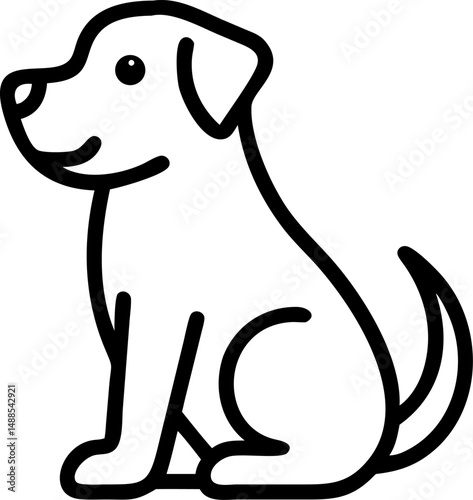 Dog Sitting Icon on a white background