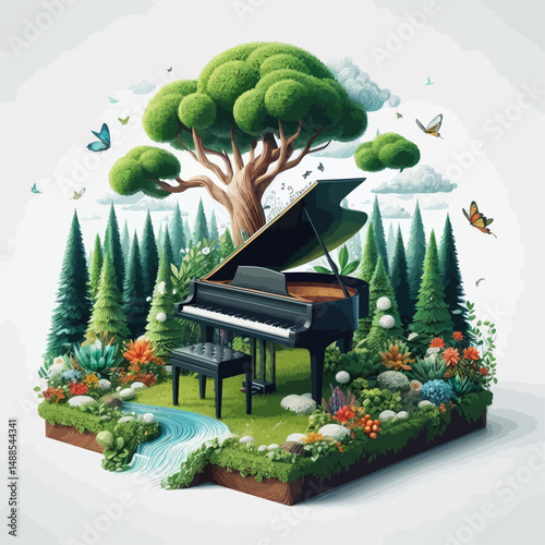 Vector file of piano design theme in