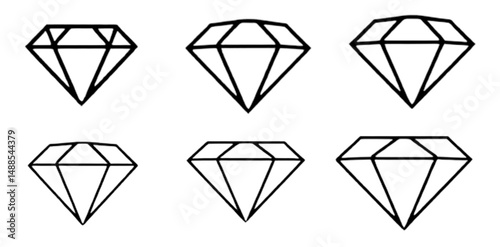 Diamond Icon set - stock vector
