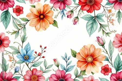 Overlapping, watercolor style floral design, endless repeat , bloom, design