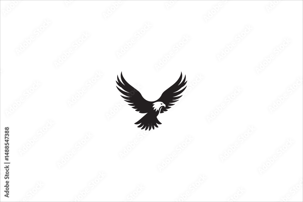 Fototapeta premium eagle silhouette with a simple, understated design set against a white background