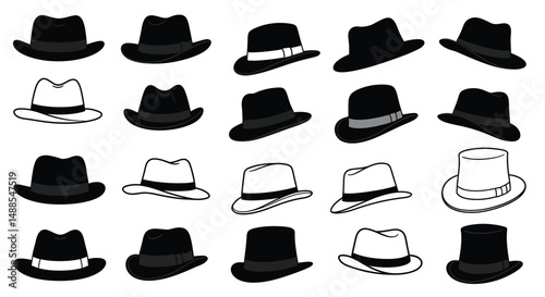 Collection of Various Hat Silhouettes