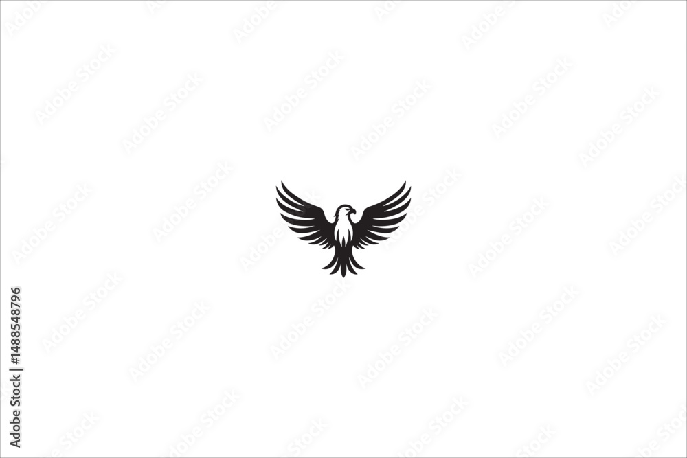 Obraz premium eagle silhouette with a simple, understated design set against a white background