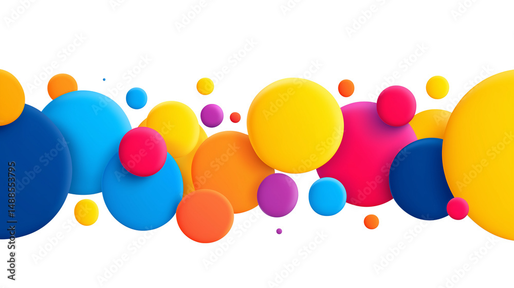 Colorful abstract circles isolated on white background