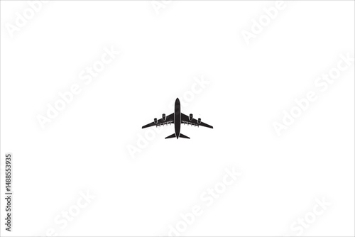 plane silhouette with a simple, understated design set against a white background