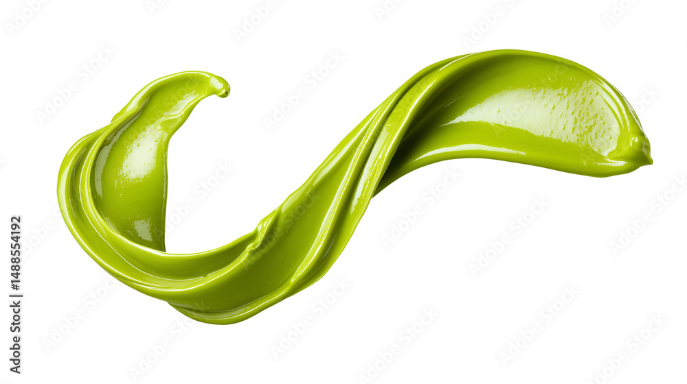 Green cosmetic cream smear isolated on white background
