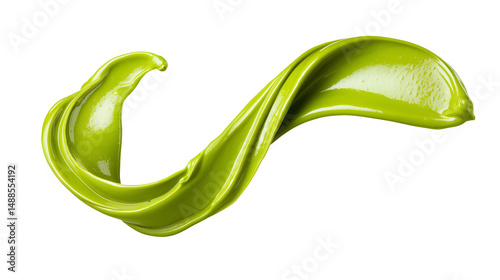 Obraz na płótnie Green cosmetic cream smear isolated on white background w salonie