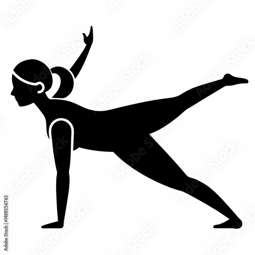Vector art illustration of a yoga exercise