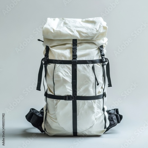 Foldable ultralight backpack for travelers, white clean backdrop
