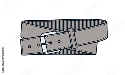 Female suede belt mockup template vector design technical illustration.